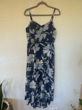 Romantic Chiffon Sleeveless Molded Cup High-Low Maxi Dress, Dark Whimsical